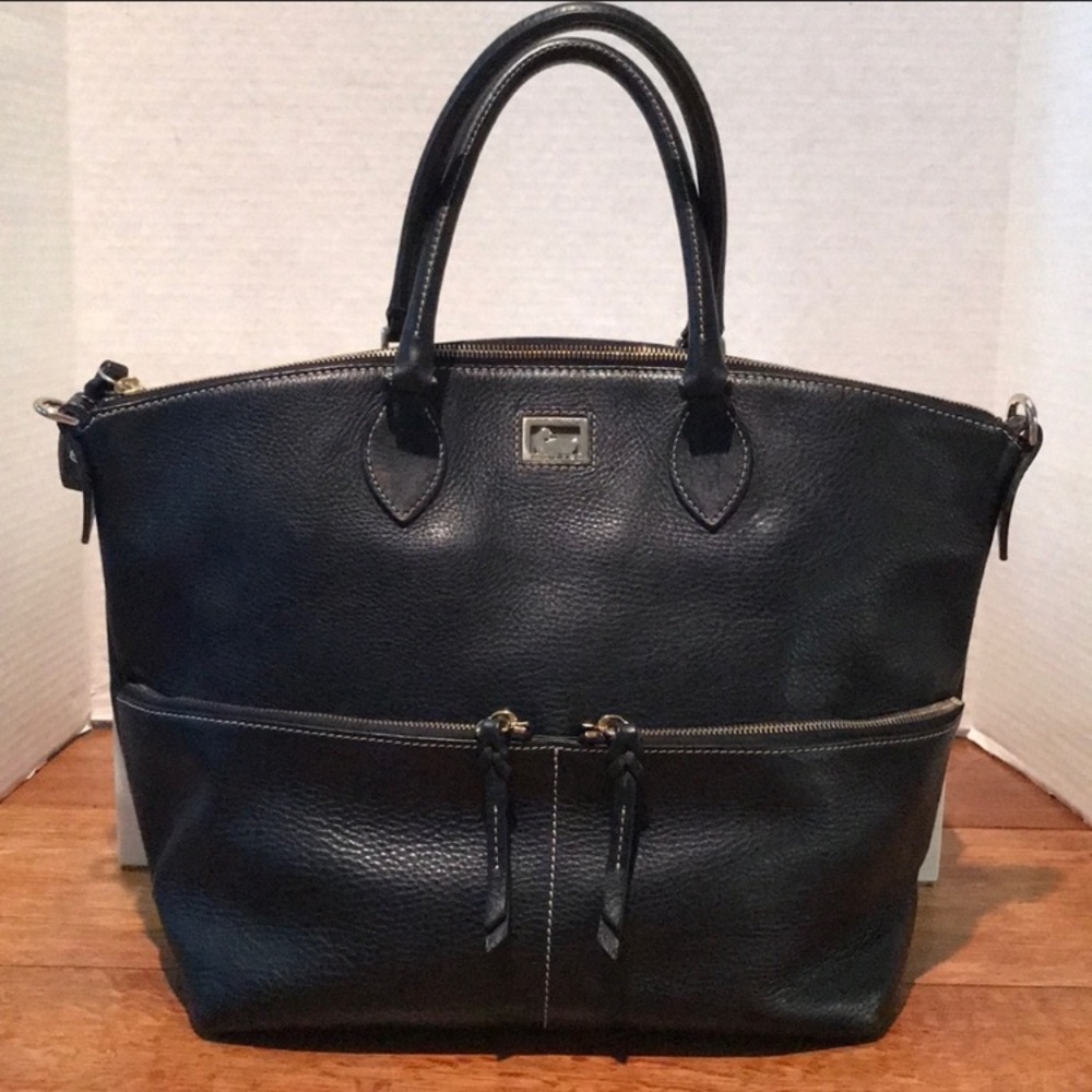 Dooney & Bourke Black Pebbled Leather Tote Bag